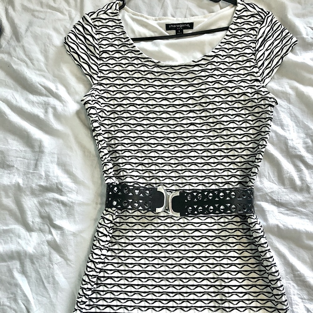 Black & White Dress with Belt